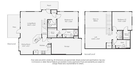 A floorplan of an apartment home